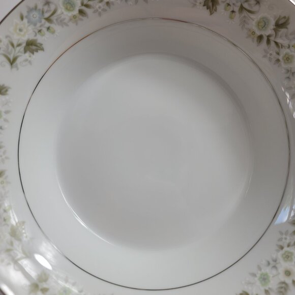 Imperial China Wild Flower Serving Bowl White Green Blue & White Flowers 9 INCH - Picture 13 of 15